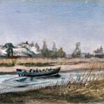 「新中川 奥戸宝蔵院をのぞむ」熱田 隆一